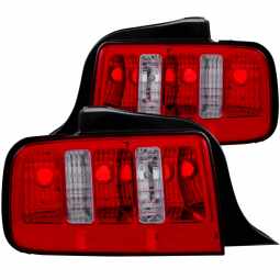 Anzo 221166 Tail Lights for 2005-2009 Ford Mustang (Red/Clear)