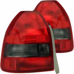 Anzo 221193 Tail Lights for 1996-2000 Honda Civic (Red/Smoke)