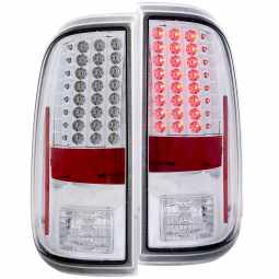Anzo 311128 LED Tail Lights for 2008-2015 Ford F-250-350-450-550 Super Duty (Chrome)