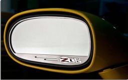 Z06 505HP Logo Stainless Side View Mirror Trim for C6 Corvette Z06