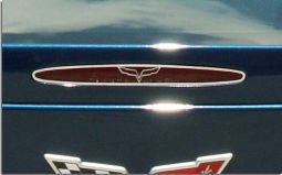 Stainless 5th Brake Light Trim with Crossed Flags Logo for C6 Corvette