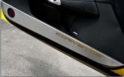 Door Guards with Carbon Fiber CORVETTE Logo for 2005-2013 C6 Corvette