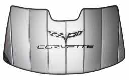 Insulated Accordion Style Folding Sun Shade with Logo for C6 Corvette