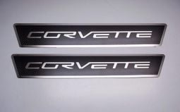 Carbon Fiber and Stainless CORVETTE Logo Outer Door Sills C6 Corvette