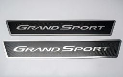 Carbon Fiber Stainless GRAND SPORT Logo Outer Door Sills C6 Corvette