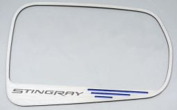 Stainless and Carbon STINGRAY Logo C7 Corvette Rear View Mirror Trim