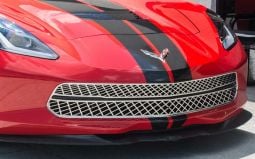 Expanded Diamond Pattern Front Grille w Brushed Trim for C7 Stingray