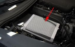 Perforated Brushed Stainless Fuse Box Cover for C7 Corvette Stingray