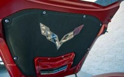 Large Stainless Crossed Flag Emblem for C7 Corvette Stingray Hood Pad