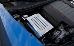 Polished Fuse Box Cover with Ribbed Slots for C7 Corvette Stingray
