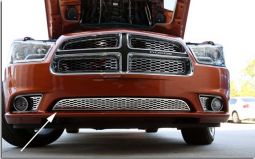 Polished Stainless Lower Front Grille Overlay for Charger 5.7L