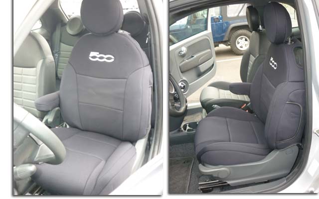 FIAT 500 Seat Covers - Front Seats - Custom Neoprene Design