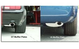 Stainless Muffler Plates - 05-07 Mustang
