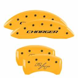 MGP Caliper Covers 2011-2018 Dodge Charger w R/T Logo (Yellow)