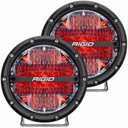 Rigid 36205 360-Series 6 Inch Led Off-Road Drive Beam Red Backlight Pair