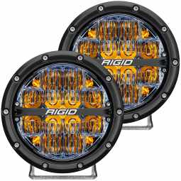 Rigid 36206 360-Series 6 Inch Led Off-Road Drive Beam Amber Backlight Pair